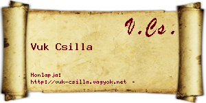 Vuk Csilla névjegykártya